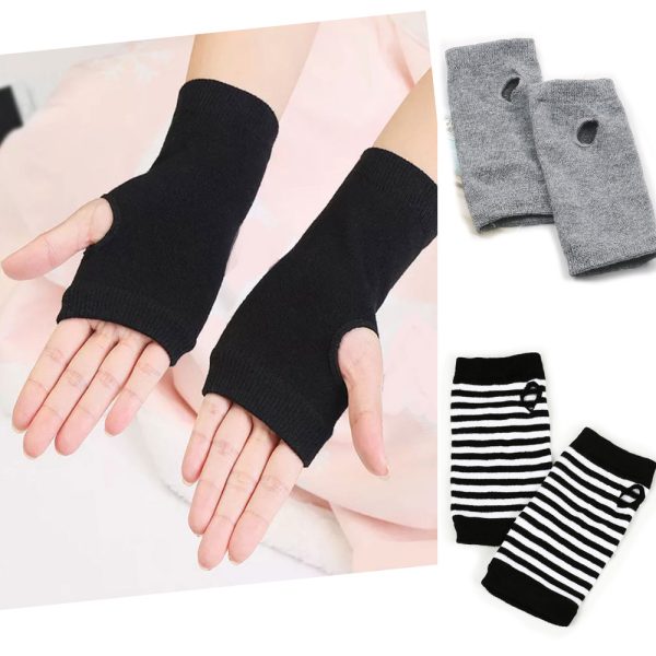 Men's And Women's Autumn And Winter Thin Spring And Summer Cotton Half Finger Sports Fingerless Gloves - Image 2
