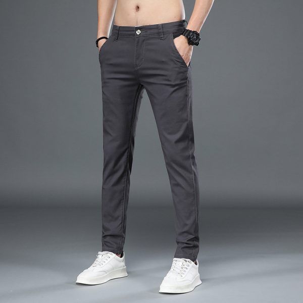 Business Casual Elastic Loose Straight Slim Fit Suit Pants - Image 7