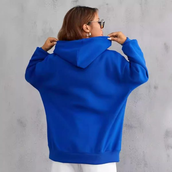 Letter Print Casual Hooded Sweater For Women - Image 2