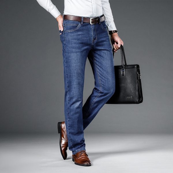 Loose Straight Business Washed Jeans - Image 4