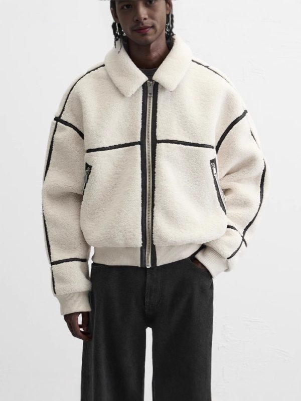 Men's Simple Lapel Fleece Jacket - Image 2