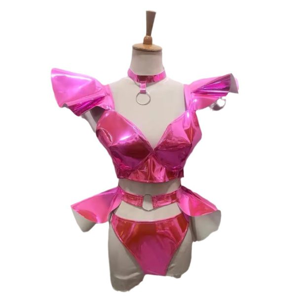 Stage Costume Sexy Bright Hard Patent Leather Suit - Image 5