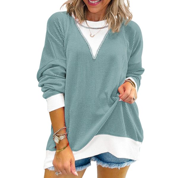 Round Neck Long Sleeve Pullover Women's Sweater - Image 6