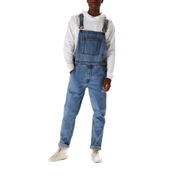 Suspender Pants Suspenders One-piece High Waist Men's Jeans - Image 5