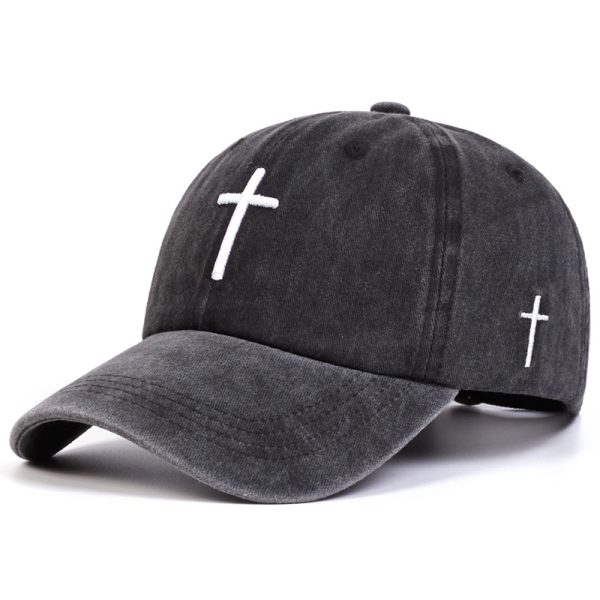 Four Seasons Embroidered Cross Casual Versatile Sun Hat - Image 2