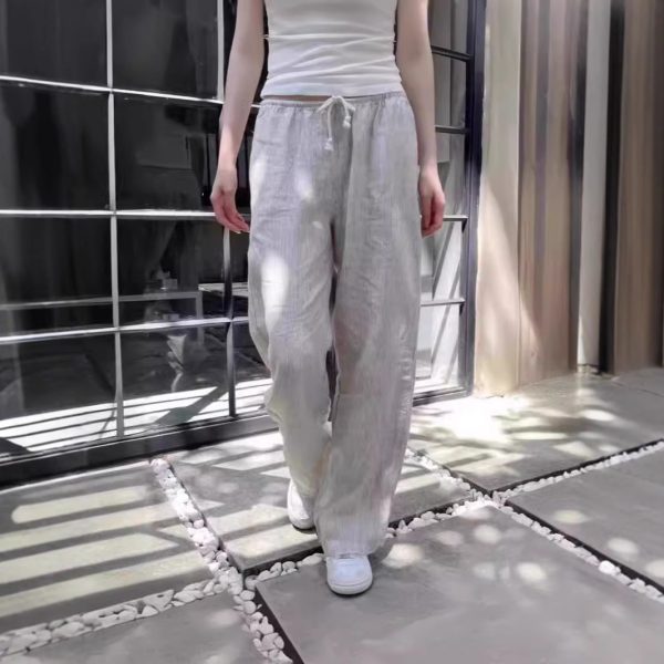 American Vintage Stripe Tied Elastic Waist Sports Pants