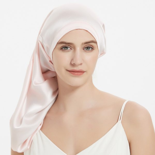 Women's Simple Silk Long Lace-up Nightcap - Image 8