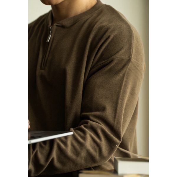 Half Long-sleeve Zipper T-shirt Men's Casual Bottoming Shirt - Image 4