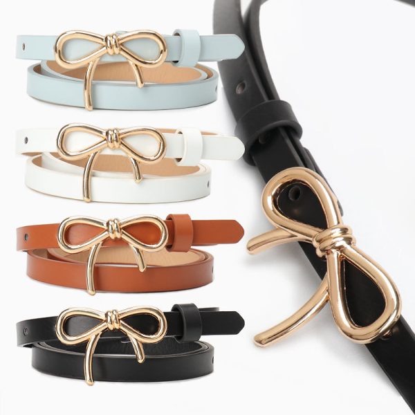 New Sweet Girl Bow Women's Light Luxury Flawless Finish Belt