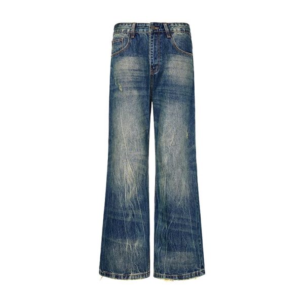 Street Scrape Water Pattern Simple Loose Micro-flared Jeans - Image 6