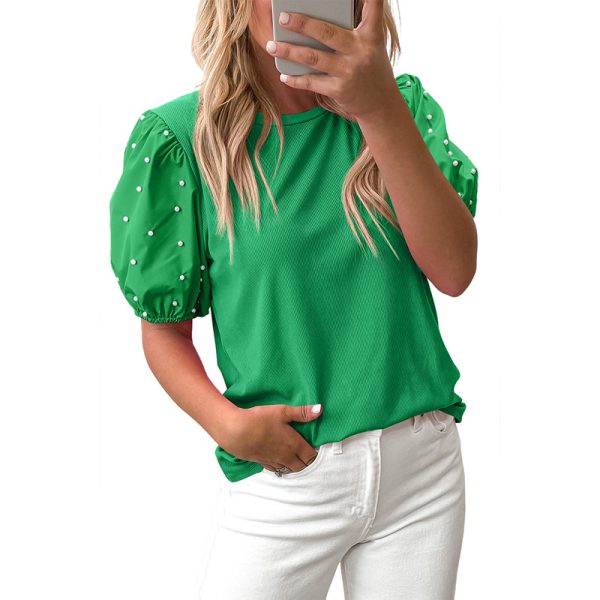 Summer New Solid Color Round Neck Pullover Simple Women - Image 7