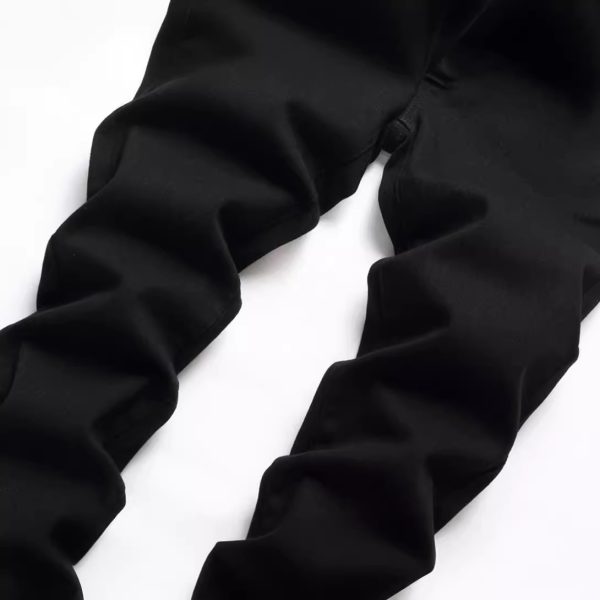 Men's Black Elastic Straight Jeans - Image 3