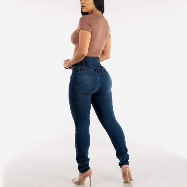 European And American Stretch Slimming Jeans Women's Button - Image 2