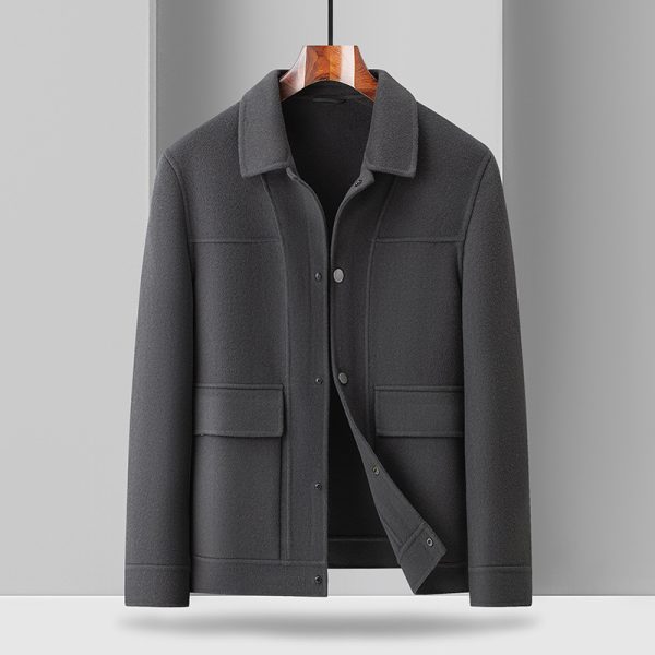 Woolen Coat Male Plus Size Turn-down Collar Coat - Image 2
