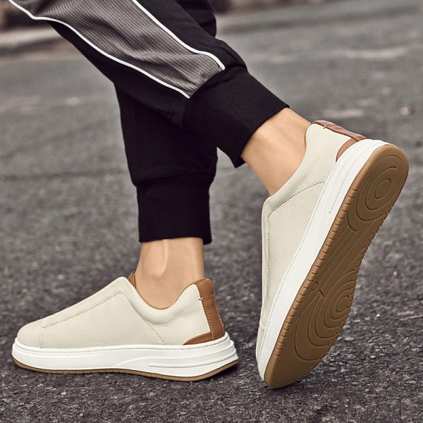 Low-top Slip-on Genuine Leather Top Layer Cowhide Casual Shoes - Image 4