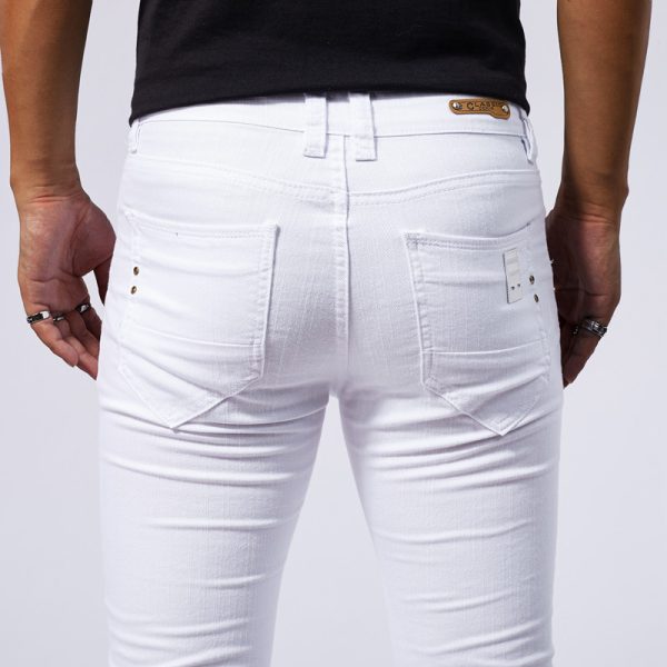 Men's European And American-style White Stretch Skinny Jeans - Image 4