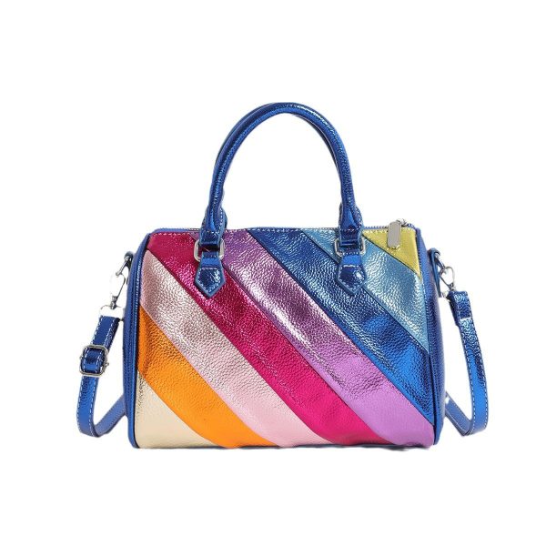 Color Contrast Patchwork Large Capacity Handbag - Image 5