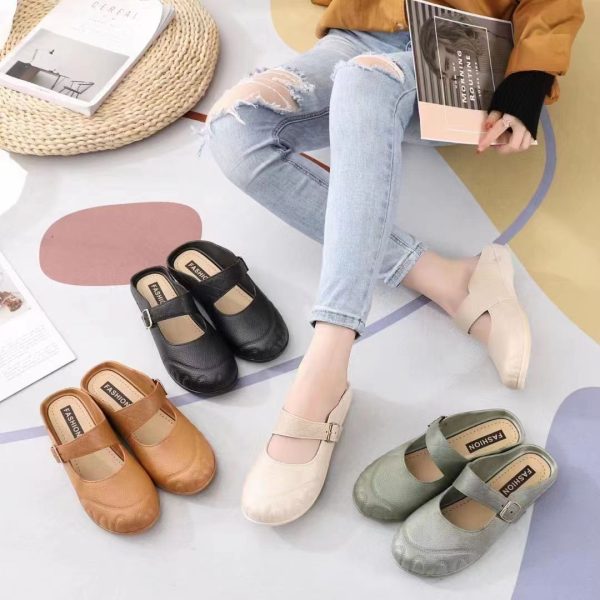 Baotou Flat Semi Slippers Women - Image 2