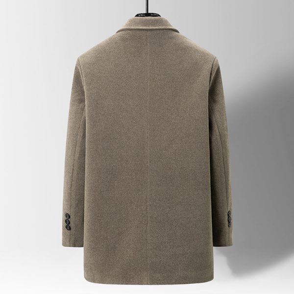 Fashion Men's Woolen Gold Mink Velvet Coat - Image 3