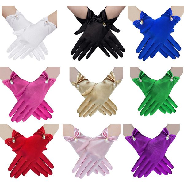 Women's Stylish Personalized Satin Short Gloves - Image 3