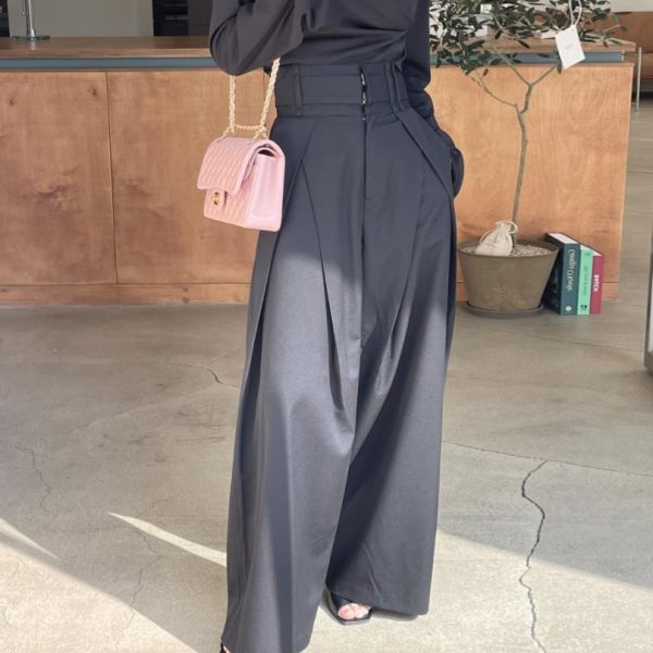 Three-dimensional Waist Wide Leg High Waist Drooping Casual Pants - Image 2