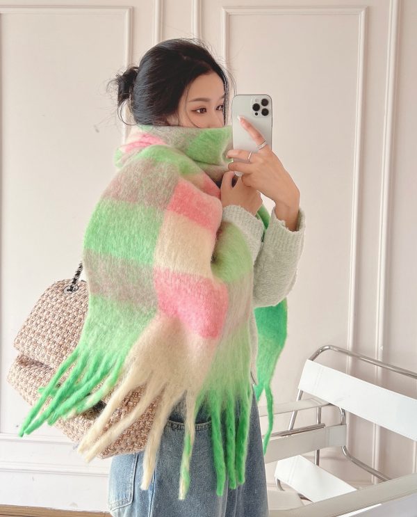Dopamine Street Product Plaid Scarf Color Thickened - Image 8