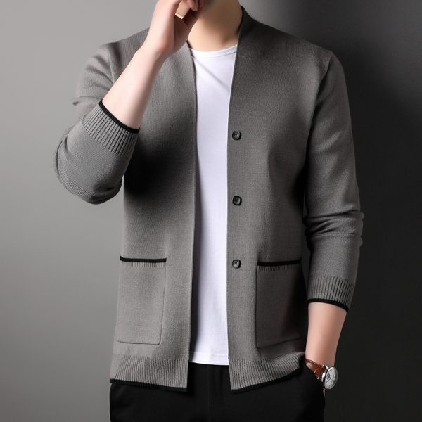 Simple Youth Fastener Decoration Sweater Coat - Image 3