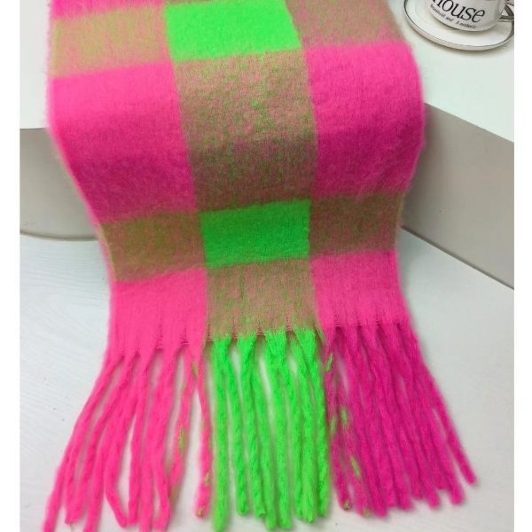 Dopamine Street Product Plaid Scarf Color Thickened - Image 9