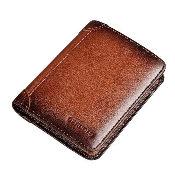 Genuine Leather Anti-theft Swiping Ultra-thin Cheng E Wallet - Image 2