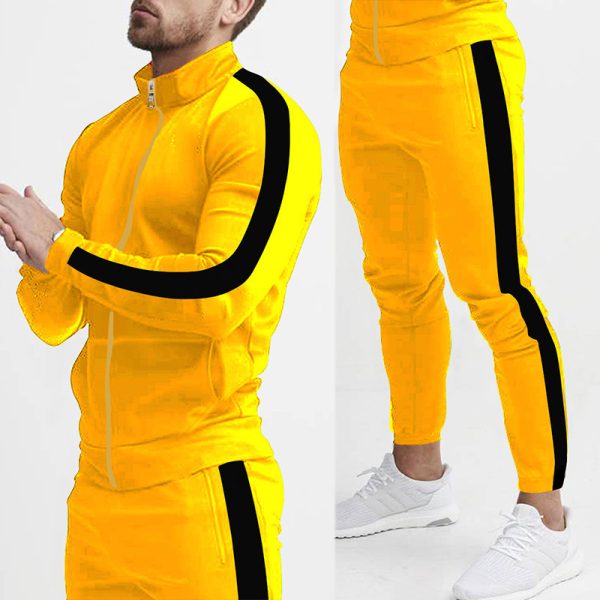 Men's Fashion Personalized Color Matching Hooded Sports Suit - Image 2