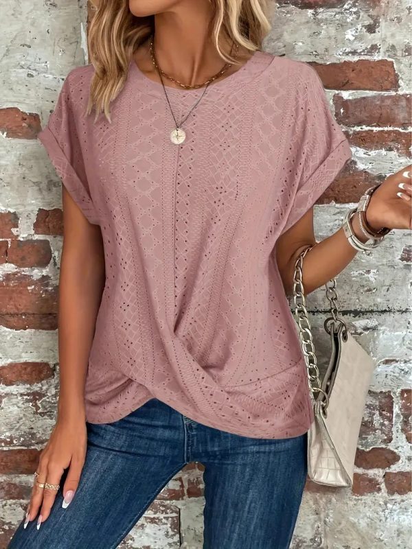 Casual Round Neck Women's Short Sleeved Top - Image 4