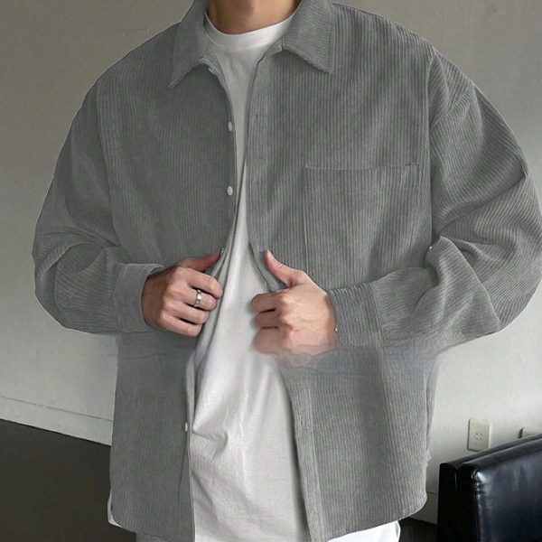 Men's Corduroy Long-sleeved Casual Shirt - Image 7