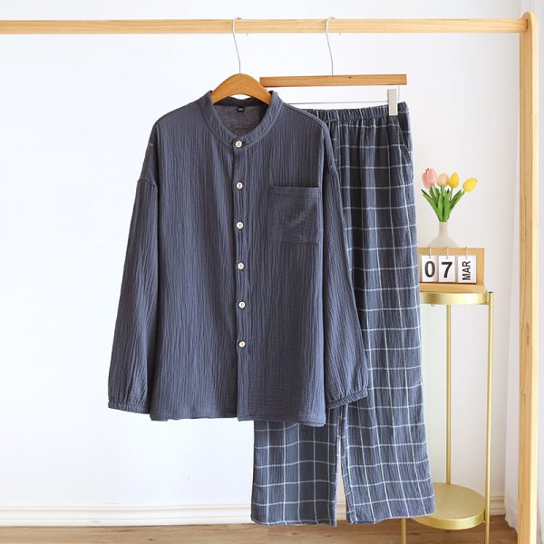 Men's Cotton Gauze Pajamas Spring And Autumn - Image 4