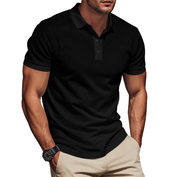Lapel Color Matching Short Sleeve Plus Size Men - Image 6