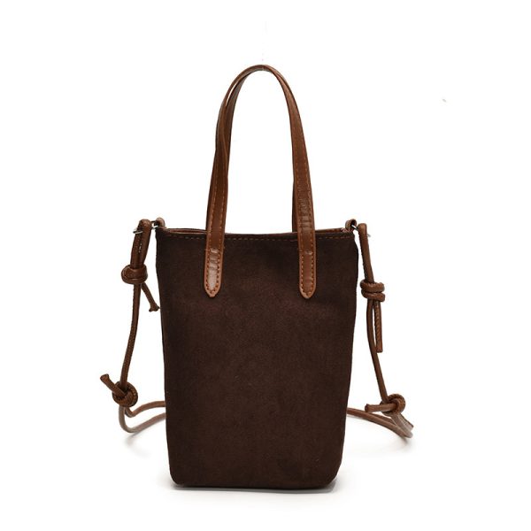 Vintage Leopard Print Fashion Messenger Bag Suede Mobile Phone Bag - Image 5
