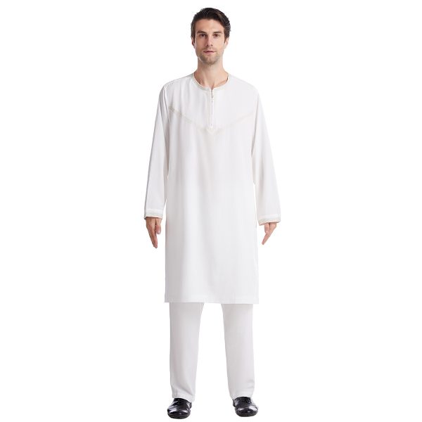 Men's Polyester Embroidered Robe Suit - Image 3