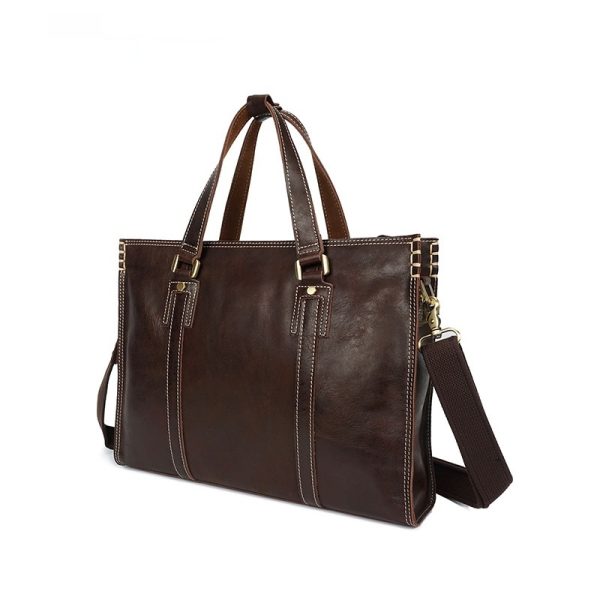 First Layer Cowhide Oily Leather Shoulder Messenger Bag - Image 5