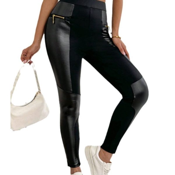 Black High Waist Stretch Feet Black Trousers Tight Pencil Magic Pants - Image 5