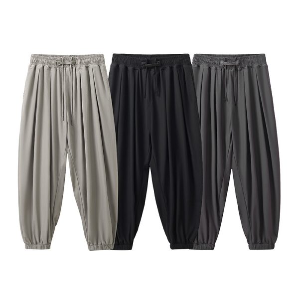 Trendy Ice-feeling Draping Effect Laced Pants - Image 5
