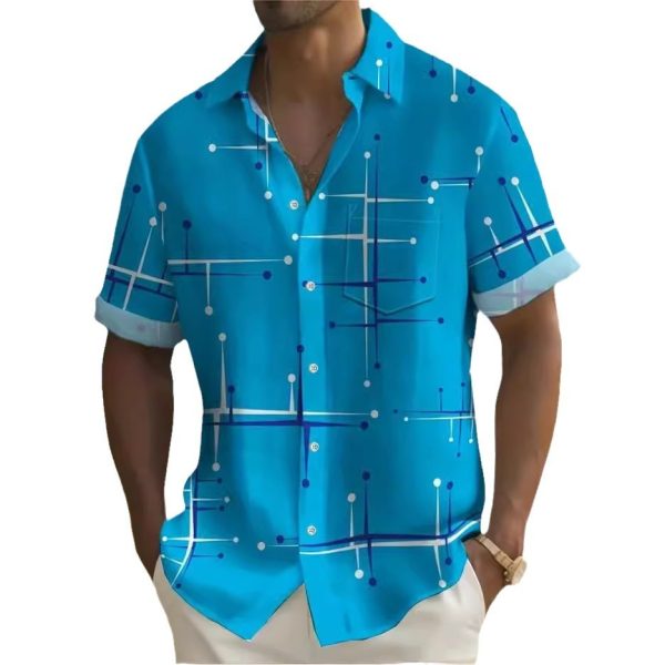 Fashion Printed Shirt Men's Clothing Print Lapel Short Sleeve - Image 5