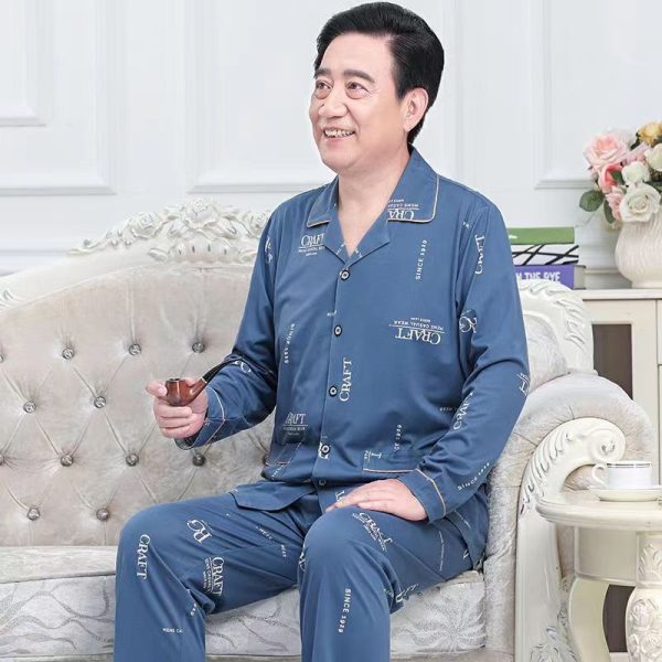 Spring And Autumn Loose Men's Pajamas Suit - Image 4