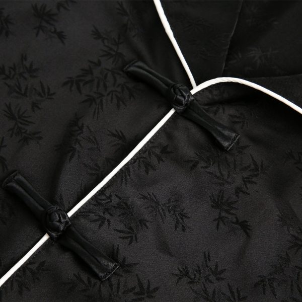 Striped Black Short Sleeve Shirt Men's Turn-down Collar Coat - Image 4