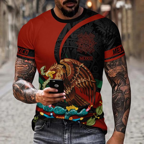 Eagle And Snake T-shirt Loose Round Neck Men's Short Sleeve T-shirt - Image 3
