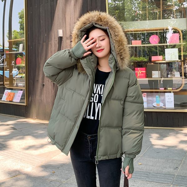Loose Hooded Gloves Thickened Thermal Quilted Jacket Coat For Women - Image 8