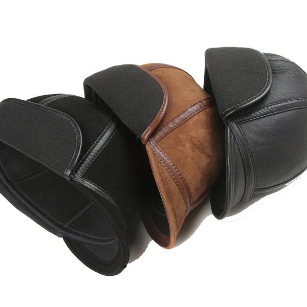 Casual Leather Men's Winter Sheepskin Velvet Thermal Outdoor Hat - Image 4