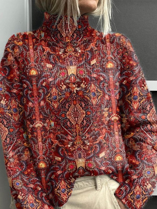 Christmas Abstract Printing Casual Cloak Coat Cardigan Sweater - Image 6