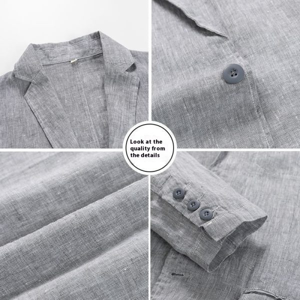 Linen Loose Plus Size Suit Men's Casual Jacket - Image 4