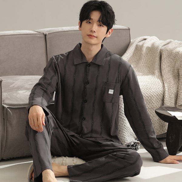 Long Sleeve Lapel Cardigan Trousers Casual Loose Home Wear - Image 9