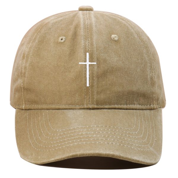Cross Embroidered Peaked Cap Baseball Cap Letter Sun Hat - Image 8