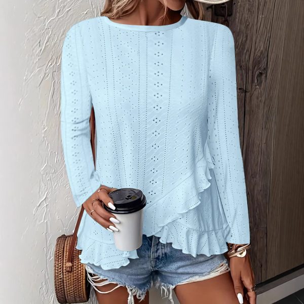Casual Solid Color Long Sleeve Round Neck - Image 4